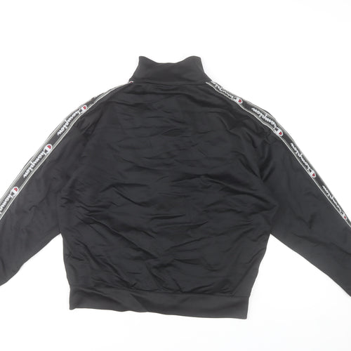 Champion Men’s Black XL Full Zip Track Sweatshirt with Logo Detail