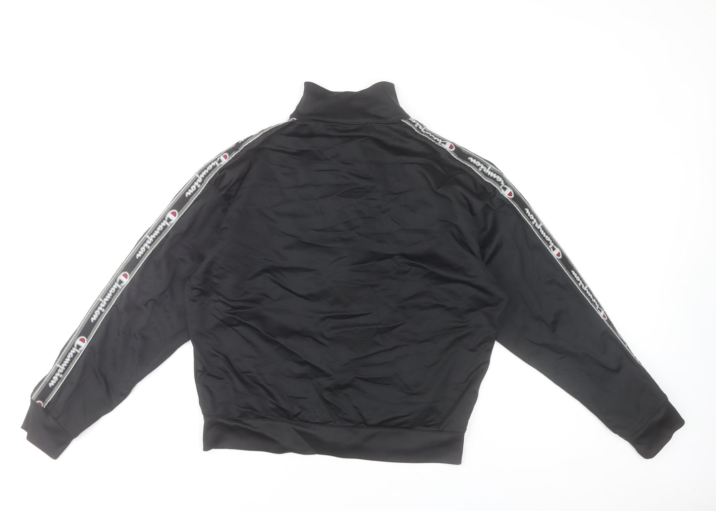 Champion Men’s Black XL Full Zip Track Sweatshirt with Logo Detail