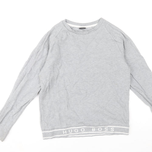 Hugo Boss Men's Grey Cotton Pullover Sweatshirt Size S