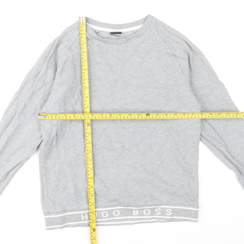 Hugo Boss Men's Grey Cotton Pullover Sweatshirt Size S