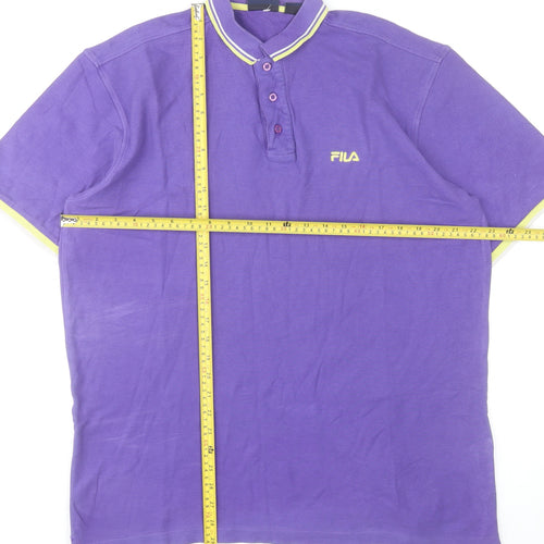 Fila Men's Purple XL Polo Shirt Retro Sports Casual