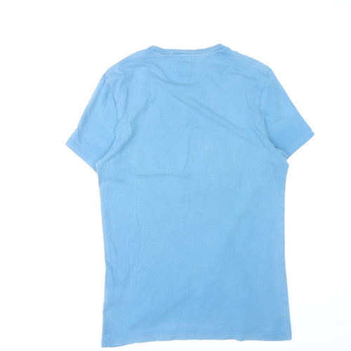 Jack Wills Men's Blue XS Striped Logo Crew Neck Cotton T-Shirt