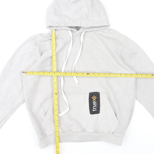 True Student Men's Grey Pullover Hoodie Medium Regular Fit Cotton