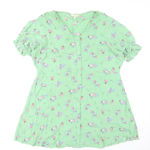 Marks and Spencer Women’s Green Floral Viscose A-Line Dress Size 20