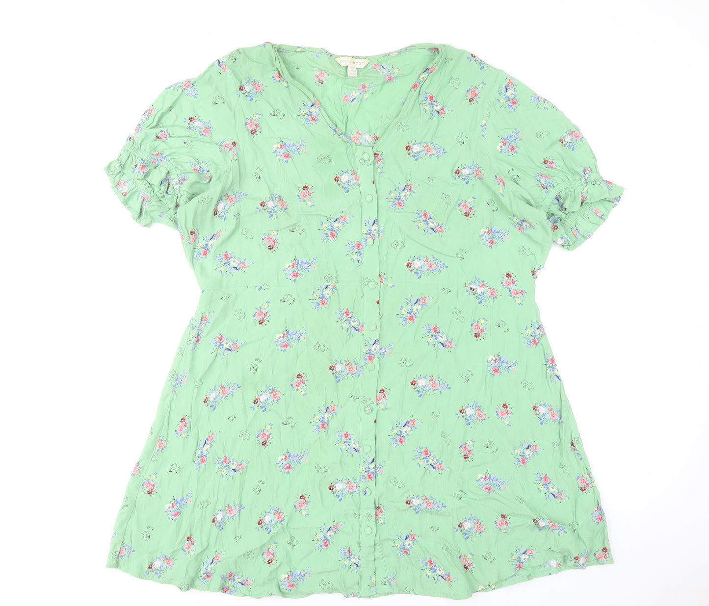 Marks and Spencer Women’s Green Floral Viscose A-Line Dress Size 20