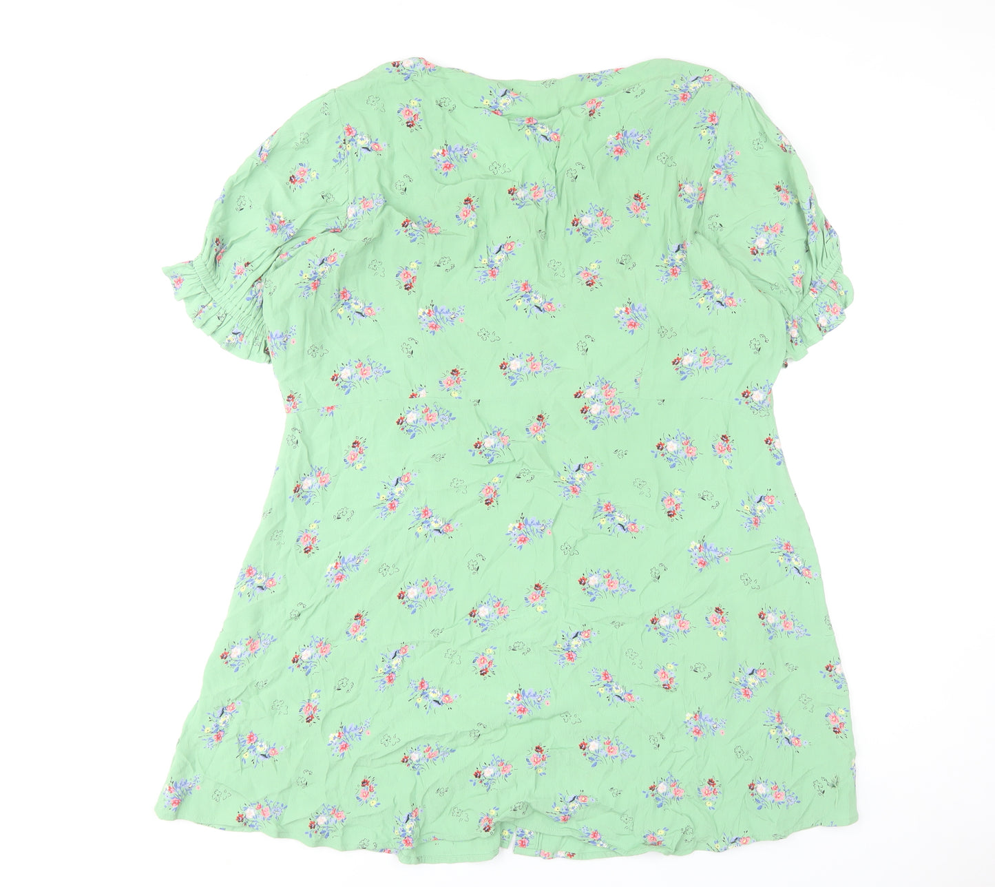 Marks and Spencer Women’s Green Floral Viscose A-Line Dress Size 20