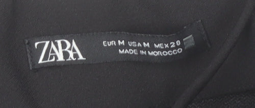 Zara Women Black Size 12 Bodycon Short Dress Sweetheart Neck