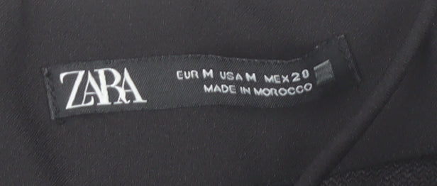Zara Women Black Size 12 Bodycon Short Dress Sweetheart Neck