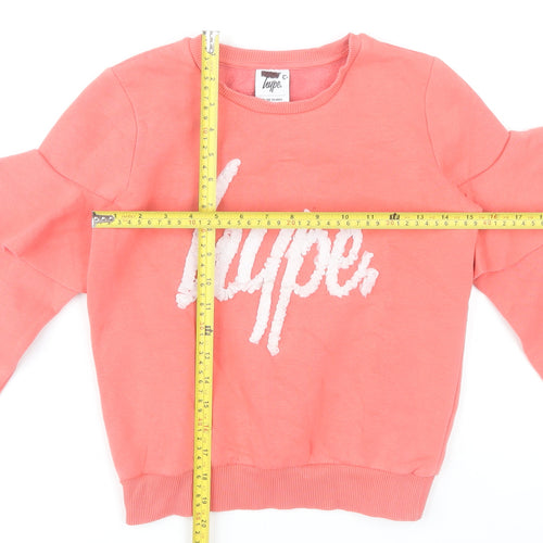 Hype Girls Pink Crew Neck Ruffle Sleeve Sweatshirt 9-10 Years