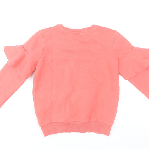 Hype Girls Pink Crew Neck Ruffle Sleeve Sweatshirt 9-10 Years