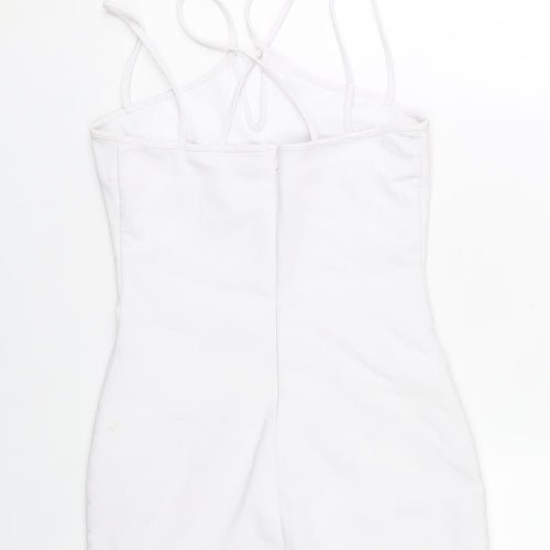 Zara Women White Bodycon Mini Dress Size 10 Sleeveless Summer Party