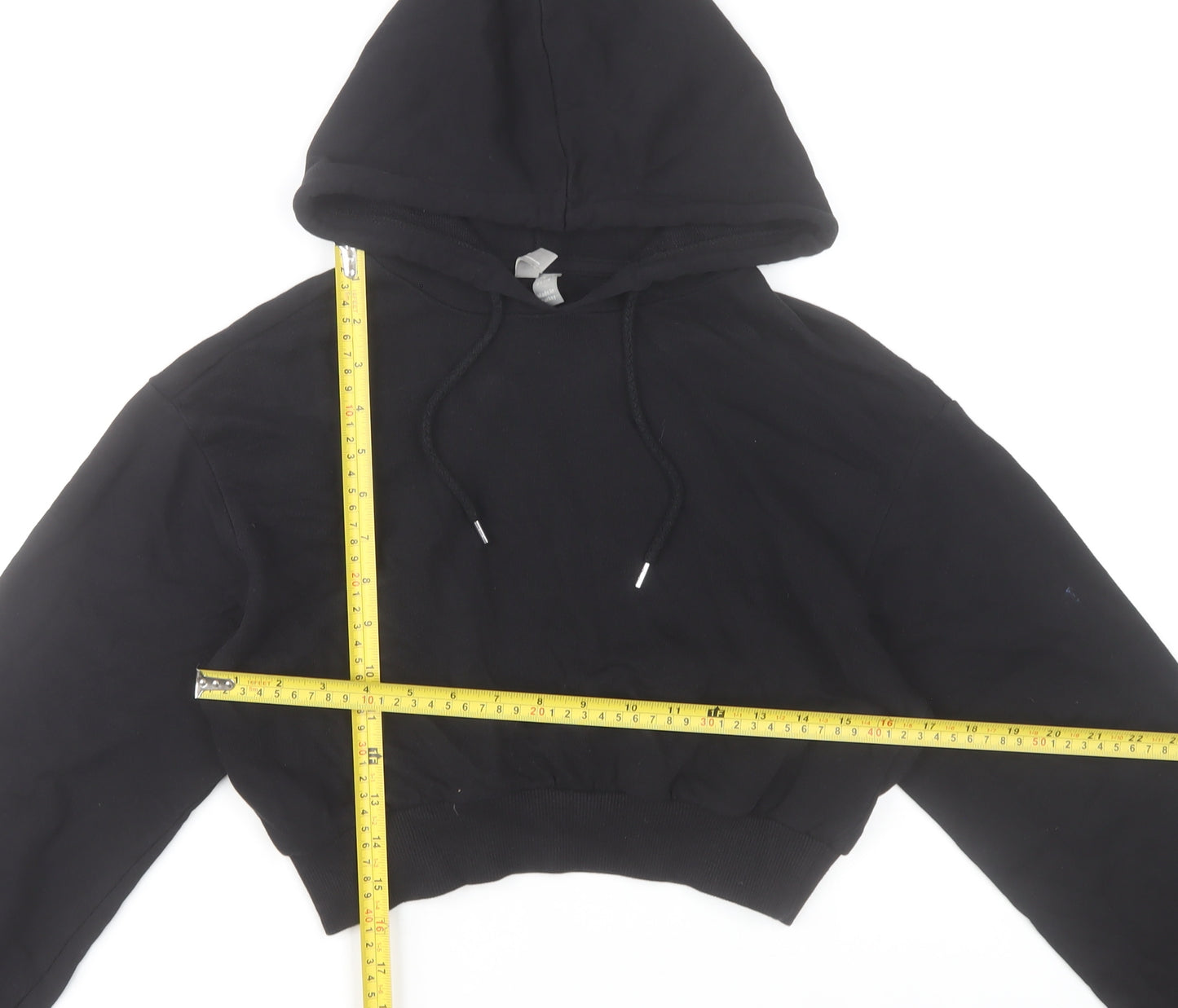 ASOS Women’s Black Cropped Hoodie Size 8 Cotton Pullover