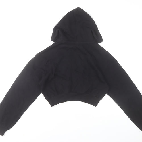 ASOS Women’s Black Cropped Hoodie Size 8 Cotton Pullover