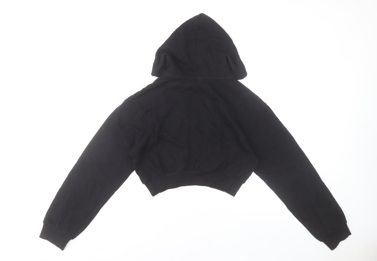 ASOS Women’s Black Cropped Hoodie Size 8 Cotton Pullover