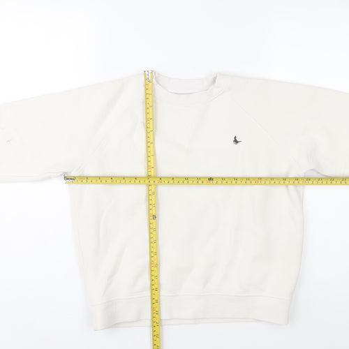 Jack Wills Women White Crew Neck Cotton Sweatshirt UK 8