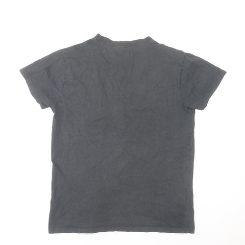 Pacific Men's Black XS Graphic Cotton T-Shirt with Car Print