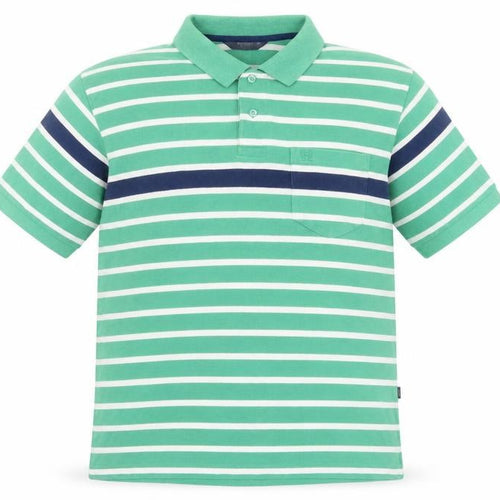 Celsius Men’s Green Striped 2XL Polo Shirt Cotton Blend