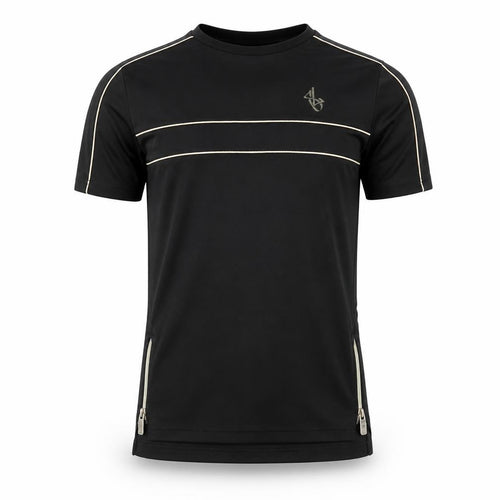 Sonnett London Boys Black 13-14 Years Zip Detail Crew Neck T-Shirt