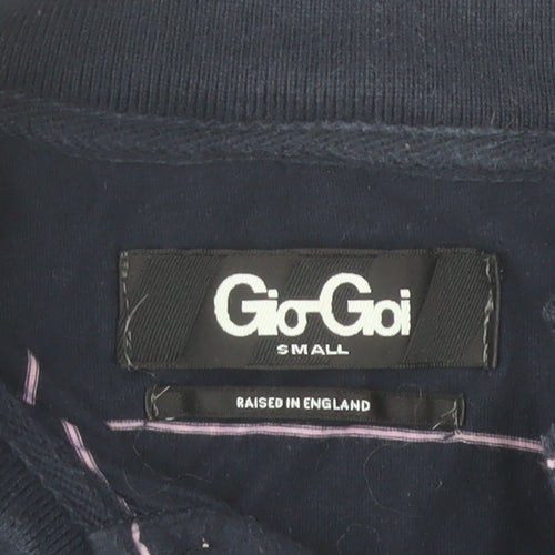 Gio-Goi Women's Blue Striped Cotton Polo Shirt Size S