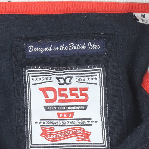 D555 Men's Navy Full Zip Hoodie M Logo Print San Diego Design
