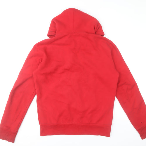 Superdry Men's Red Full Zip Hoodie M Graphic Logo NYC Style