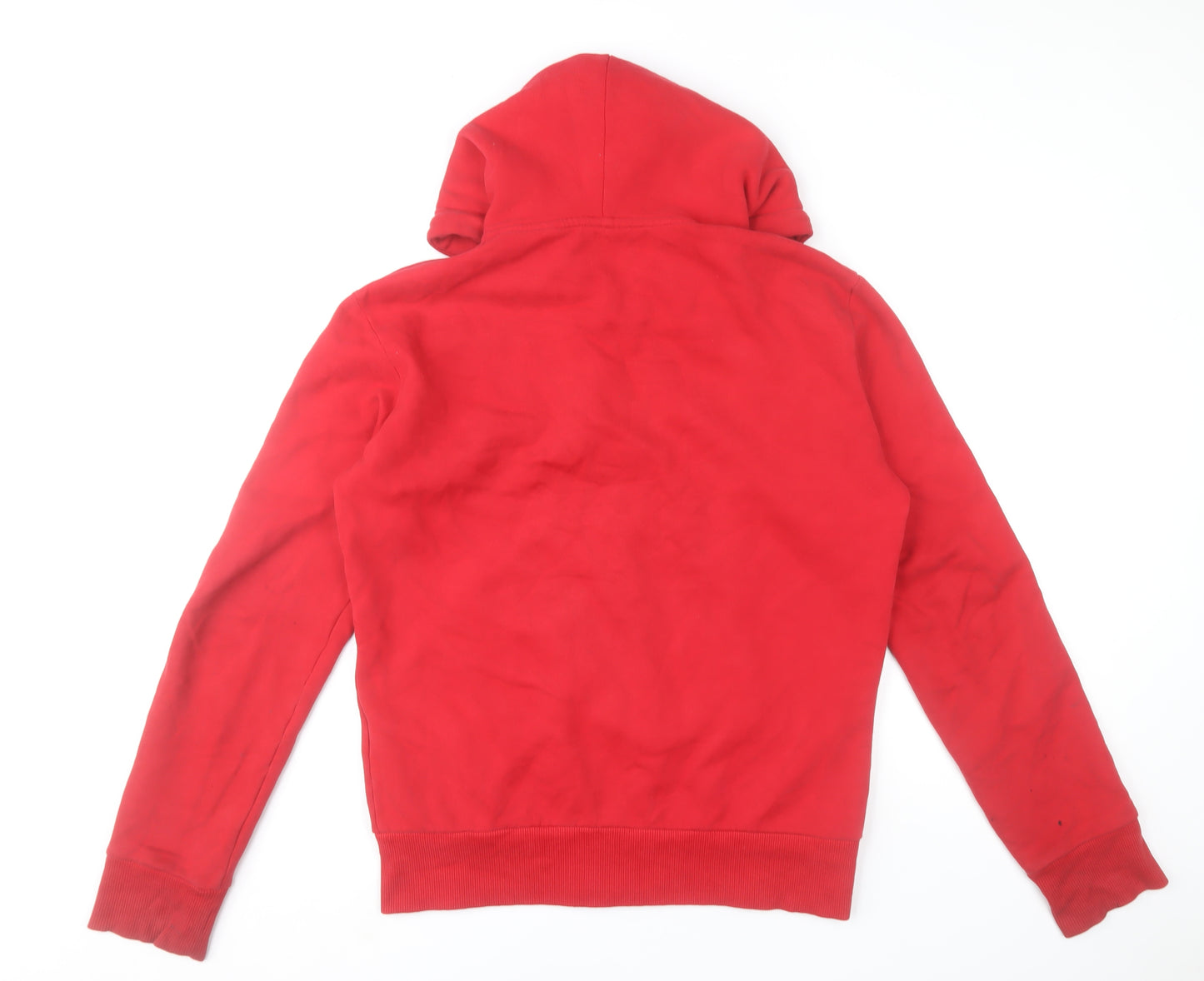 Superdry Men's Red Full Zip Hoodie M Graphic Logo NYC Style