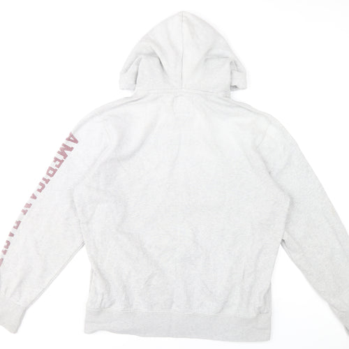American Eagle Men’s Grey Pullover Hoodie M Graphic Print