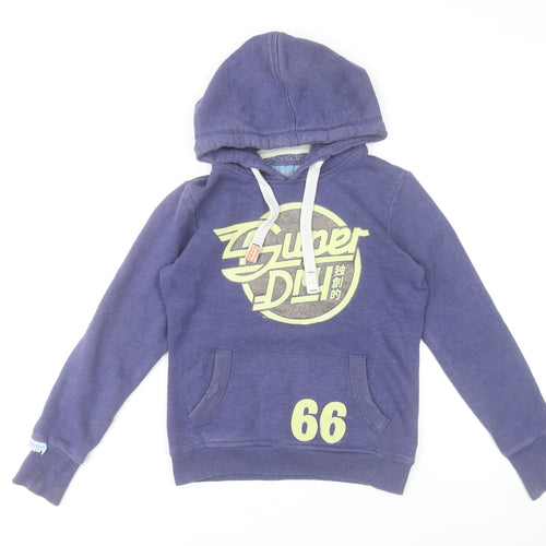 Superdry Women's Purple Pullover Hoodie Size S Cotton Blend