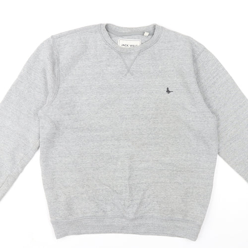 Jack Wills Men’s Grey Pullover Sweatshirt M Crew Neck Cotton Blend