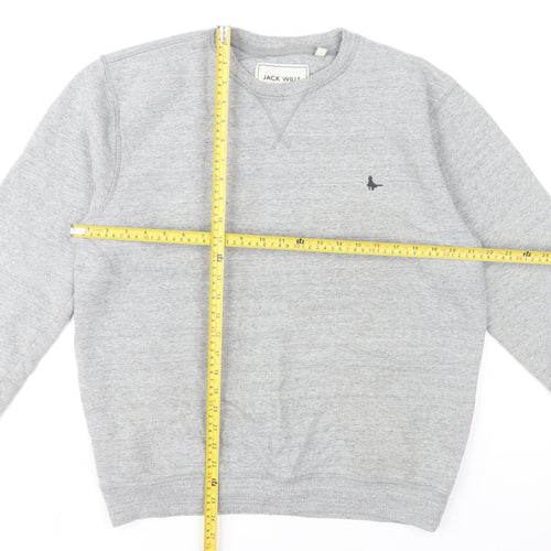 Jack Wills Men’s Grey Pullover Sweatshirt M Crew Neck Cotton Blend