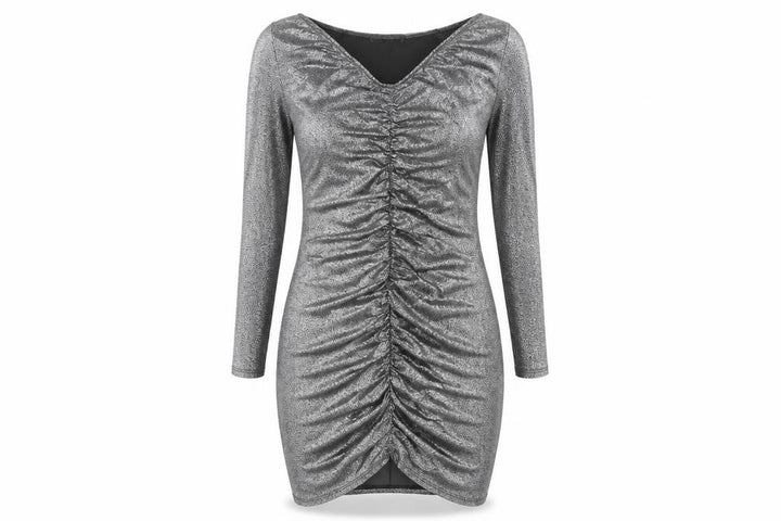 Missguided Women's Silver Off Shoulder Ruched Bodycon Party Dress UK 6