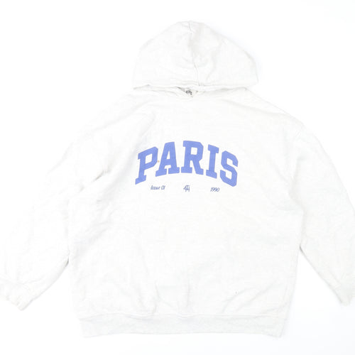 4th + Reckless Women's Grey Paris Hoodie UK 12 Pullover Sweatshirt