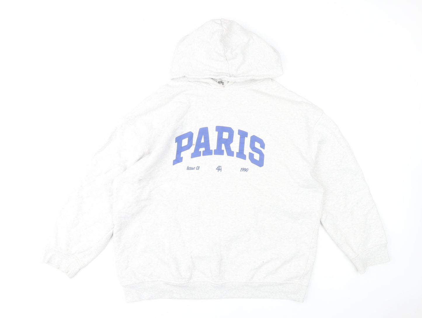 4th + Reckless Women's Grey Paris Hoodie UK 12 Pullover Sweatshirt