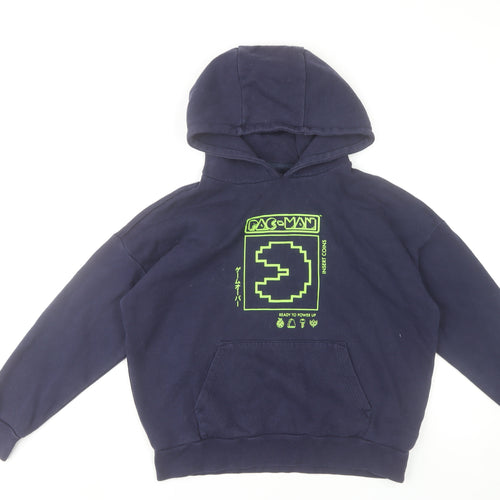 GAP Boys Navy Pac-Man Pullover Hoodie XL 12-13 Years Cotton Blend