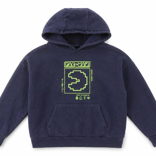GAP Boys Navy Pac-Man Pullover Hoodie XL 12-13 Years Cotton Blend