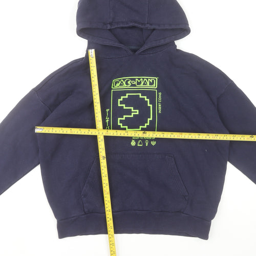 GAP Boys Navy Pac-Man Pullover Hoodie XL 12-13 Years Cotton Blend