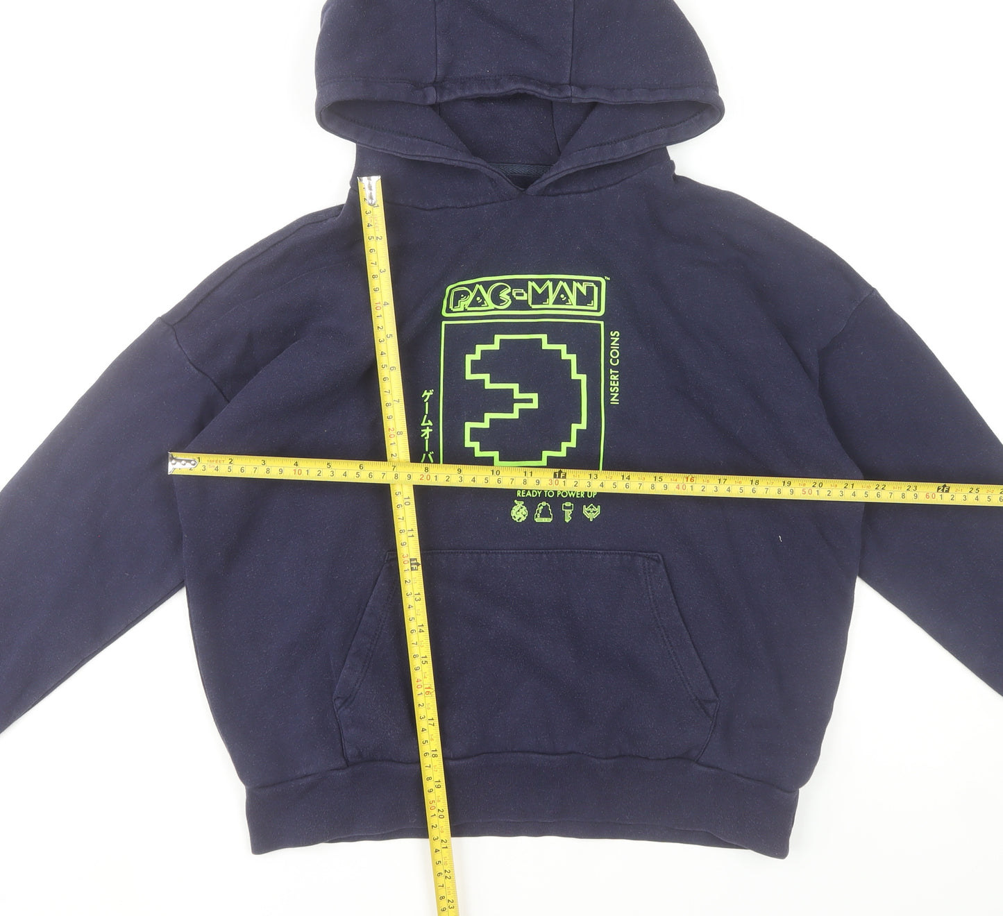 GAP Boys Navy Pac-Man Pullover Hoodie XL 12-13 Years Cotton Blend