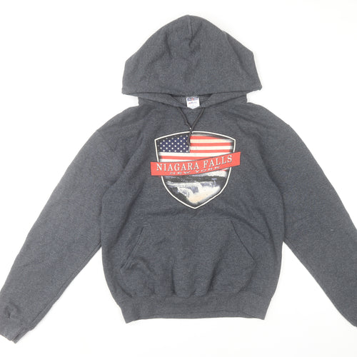 Jerzees Women’s Grey Niagara Falls Hoodie Small Cotton Blend Pullover