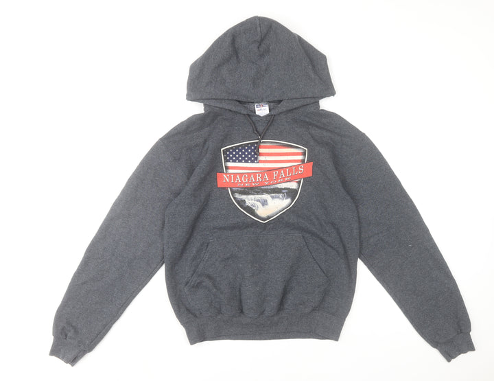 Jerzees Women’s Grey Niagara Falls Hoodie Small Cotton Blend Pullover