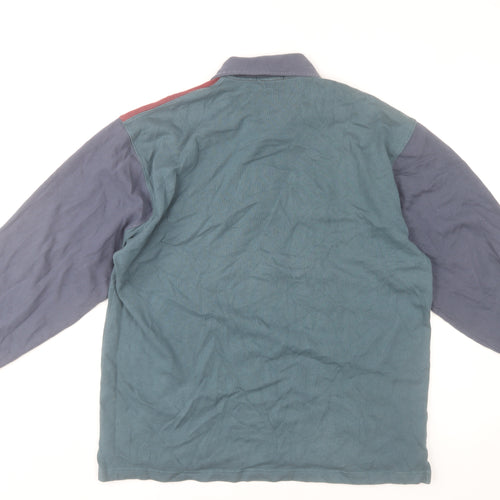 Weekender Men’s Multicoloured Long Sleeve Cotton Polo Shirt Size M