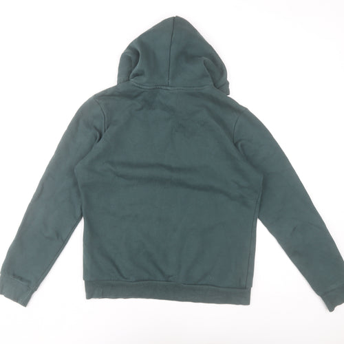 Puma Women's Green Pullover Hoodie Small Cotton Blend Logo Sweatshirt