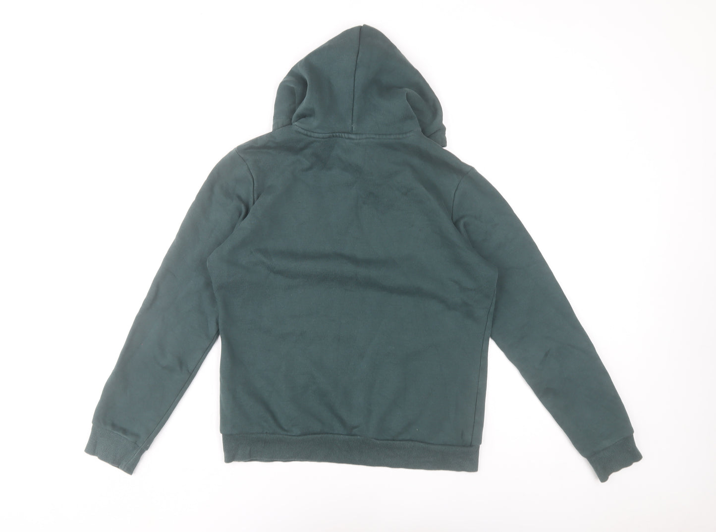 Puma Women's Green Pullover Hoodie Small Cotton Blend Logo Sweatshirt