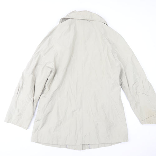 Gerry Weber Women Beige Cotton Blend Mid-Length Overcoat Size 16