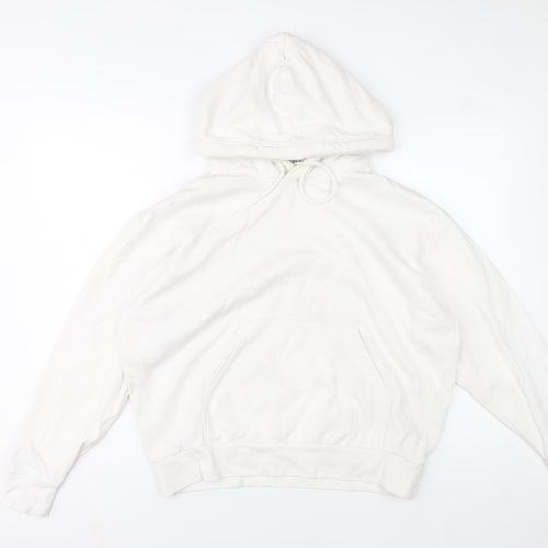 Weekday Women White XS Pullover Hoodie Cotton Blend Casual