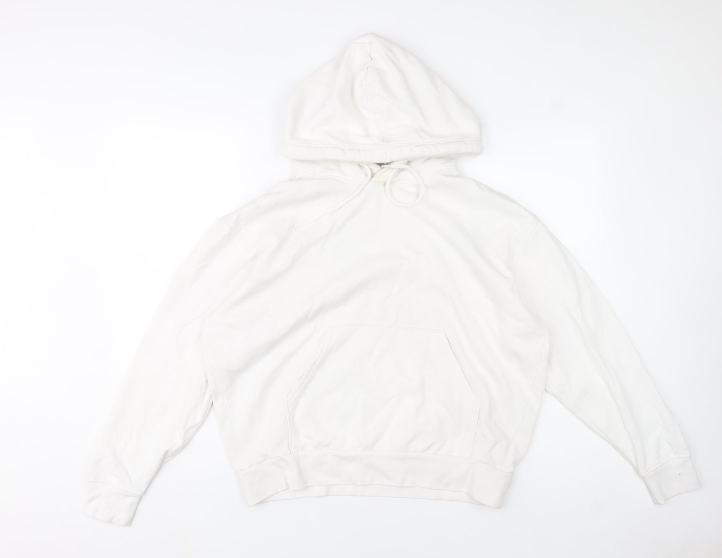Weekday Women White XS Pullover Hoodie Cotton Blend Casual