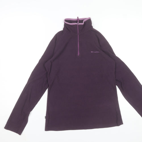 Mountain Life Womens Purple Size 8 1/2 Zip Fleece Sweatshirt