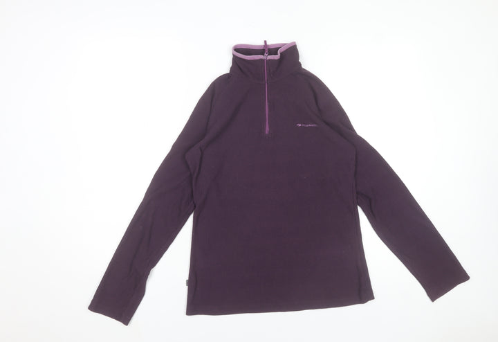 Mountain Life Womens Purple Size 8 1/2 Zip Fleece Sweatshirt