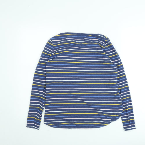 Fat Face Women's Blue Striped Organic Cotton Long Sleeve Jumper Size 13