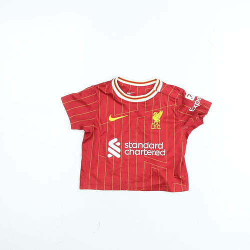 Nike Boys Red Liverpool FC Short Sleeve Football Shirt 6-9 Months