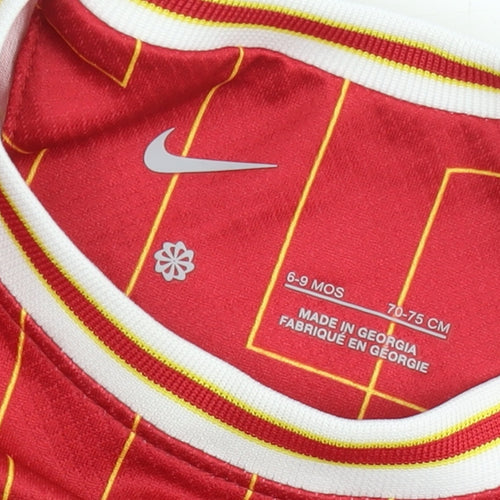 Nike Boys Red Liverpool FC Short Sleeve Football Shirt 6-9 Months